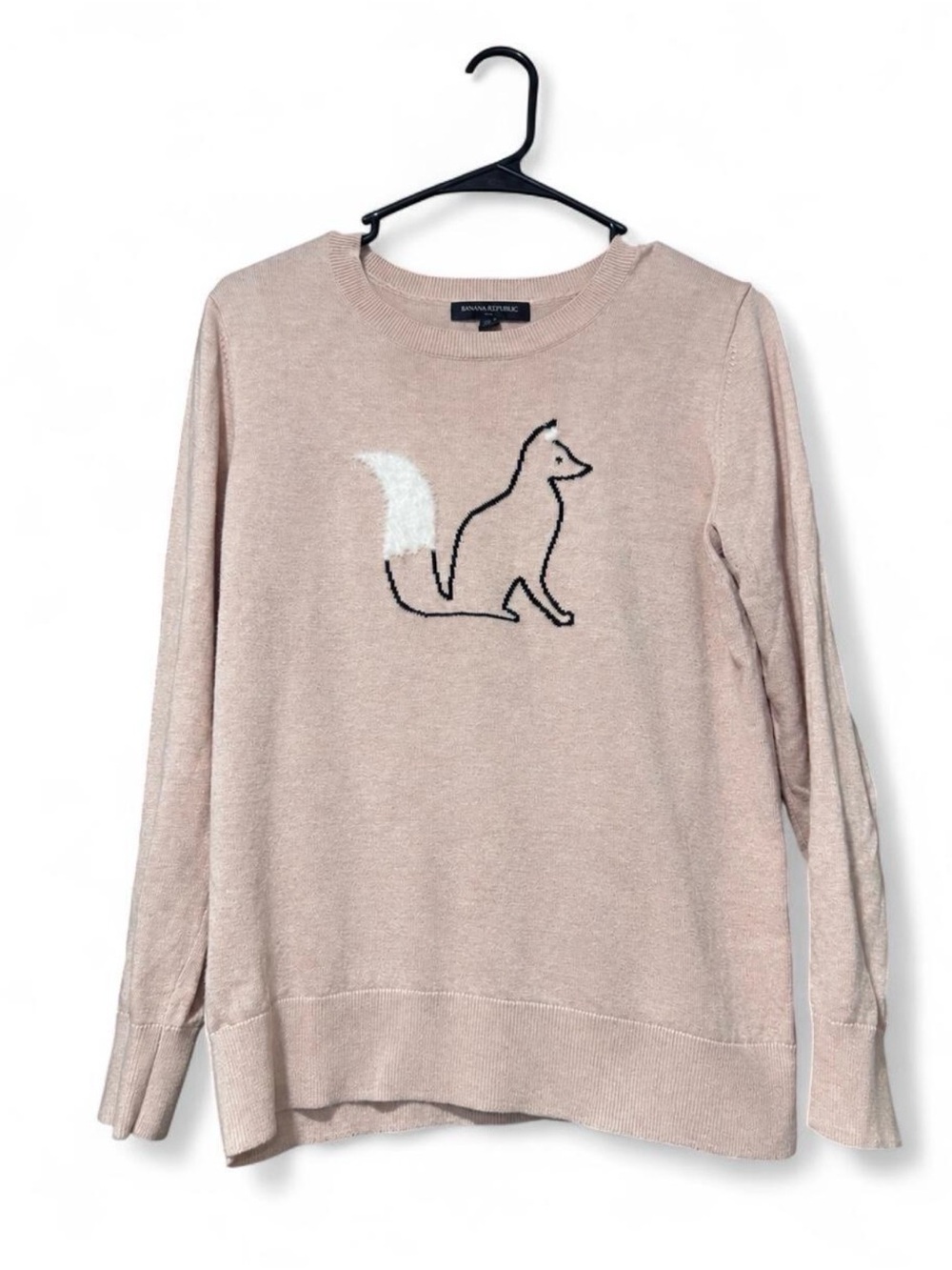 Banana Republic Women’s Fox Sweater Size Medium Beige Crewneck